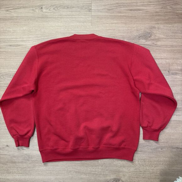 Vintage 90s Nebraska XL Red Spellout Crewneck Sweatshirt VTG Jerzees Made In USA - Picture 6 of 8